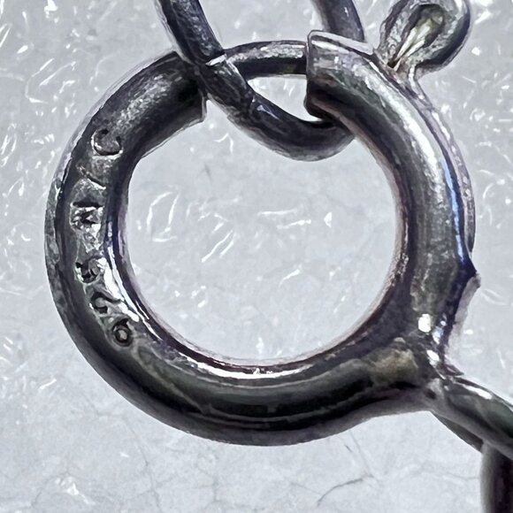 Silver Link Charm Bracelet Red Art Glass Heart Charm 7" Clasp Closure Handmade - Picture 4 of 9